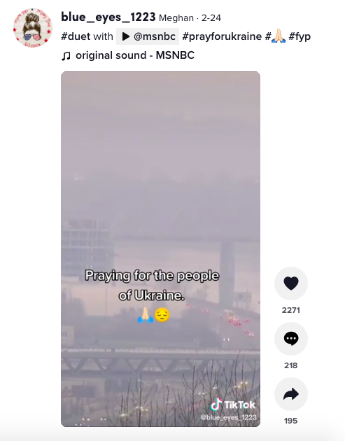 TikTok video dueting with MSNBC